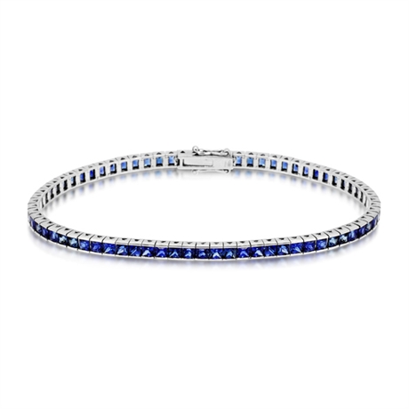 8.59ct French Cut Sapphire Line Bracelet 