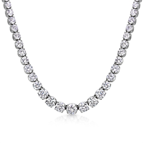 Brilliant Cut Diamond Line Necklace 12.07ct