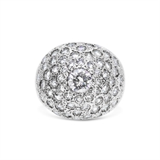 Diamond Set Domed Cocktail Ring