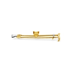 Fox & Crop Hunting Gold Bar Brooch