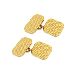 Octagon 9ct Yellow Gold Patterned Cufflinks