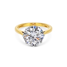 4.03ct I VVS1 Brilliant Cut Single Stone Engagement Ring With Diamond Set Collet