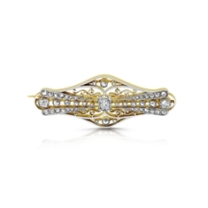  Edwardian Old Cut Diamond Set Brooch