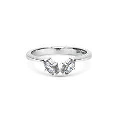 Two Stone Marquise Cut Diamond Wedding Band