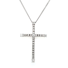 Brilliant Cut Micro Set Cross Pendant