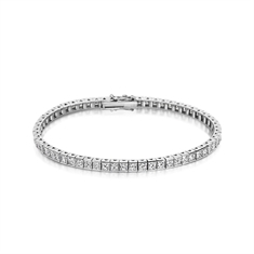 8.67ct Princess Cut Channel Set Diamond Line Bracelet 