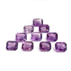 Purple Amethyst Radiant Cut Loose Gemstones 12x10mm