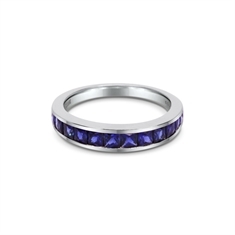 Sapphire French Cut Channel Set Infinity Ring