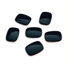Onyx Black Cushion Buff Top Loose Gemstones 16 x 11.7mm