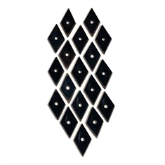17x9mm Lozenge Diamond Shape Black Onyx Drilled