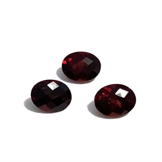 7.13ct Checkerboard Red Garnet Gemstones 8x6mm