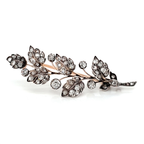 Victorian Diamond Spray Brooch