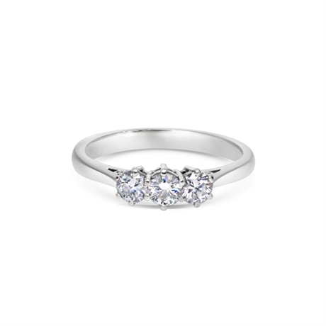 Brilliant Cut Diamond Three Stone Ring 0.65ct