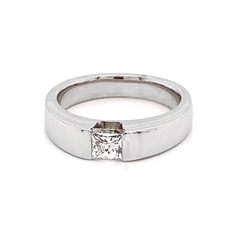 Princess Cut Tension Set Diamond Single Stone