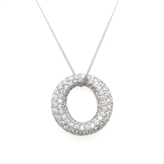 Diamond O Open Circle Pendant 