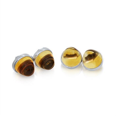 Citrine Cabochon Cufflinks