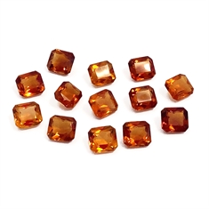 Radiant Cut Orange Madeira Loose Citrine Gemstones 7x6mm 