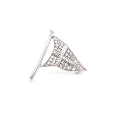 Diamond Set Flag St George Pin Brooch