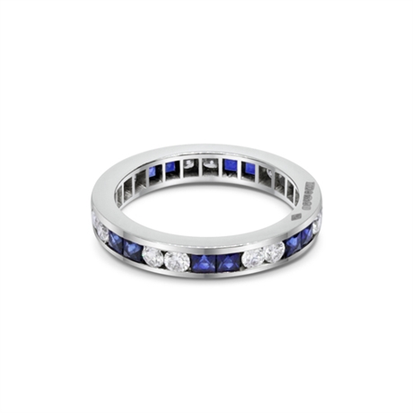 Full Eternity Ring Sapphire French Cut & Brilliant Cut Diamond