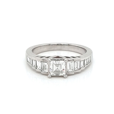 Square Cut Diamond Engagement Ring 0.60ct Approx