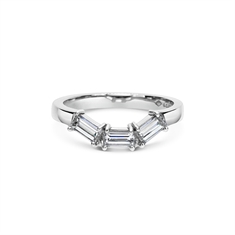 Claw Set Baguette Diamond Fitted Wedding Band