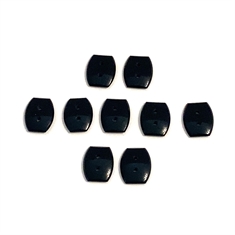 Double Drilled Buff Top Natural Black Onyx 12x10mm 