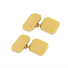 Octagon 9ct Yellow Gold Patterned Cufflinks