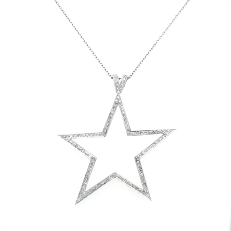 Grain Set Diamond Star Pendant