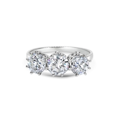 Three Stone Brilliant Cut Claw Set Diamond Engagement Ring