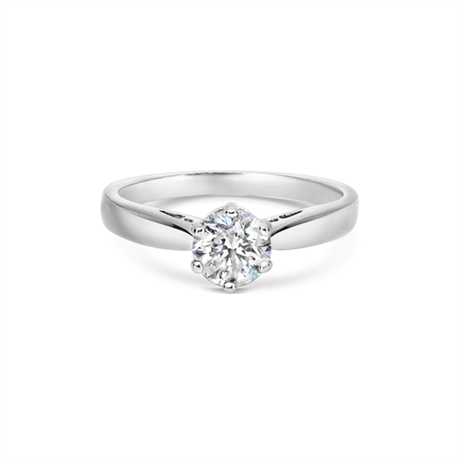Brilliant Cut Six Claw Diamond Set Solitaire Engagement Ring