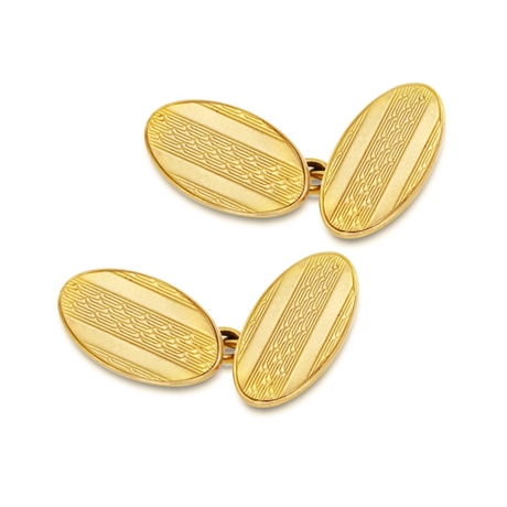 Oval 15ct Yellow Gold Antique Cufflinks