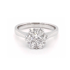 Daisy Cluster Brilliant Cut Diamond Engagement Ring