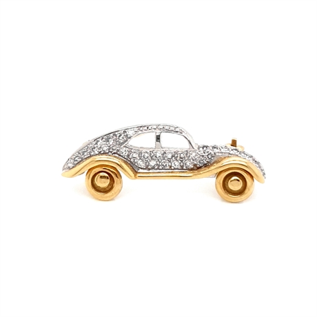 Vintage Car Diamond Pin Brooch