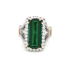 Green Tourmaline & Diamond Dress Ring