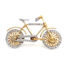 Bicycle Diamond Studded Brooch