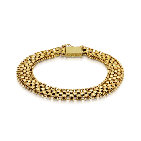 15ct Yellow Gold Triple Linked Bracelet