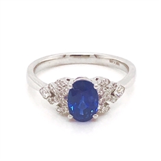 Oval Sapphire & Diamond Engagement Ring