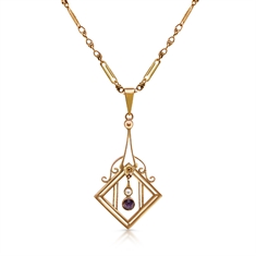 Edwardian Amethyst & Pearl Necklet 