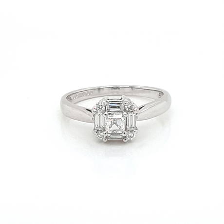 Asscher Cut Mosaic Cluster Ring