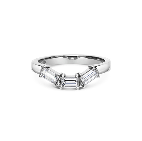 Baguette Cut Claw Set Shaped Wedding Band