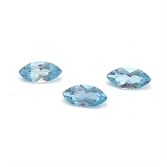 0.63ct Three Aquamarine Marquise Gemstones 6x3mm