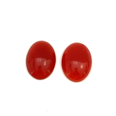 Pair Red Onyx Oval Cabochon Loose Gemstone 20x14mm