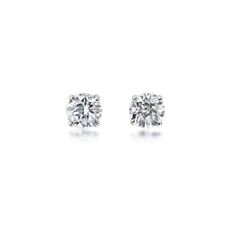 0.46ct Brilliant Cut Claw Set  Diamond Stud Earrings 