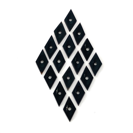 Black Onyx Diamond Shape Drilled Concave Centre 17 x 9mm