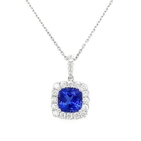 Tanzanite & Diamond Cluster Pendant 