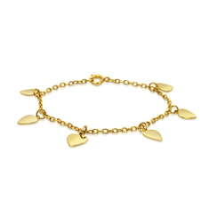 Yellow Gold Heart Charm Bracelet 