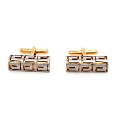 Greek Key Style Geometric Cufflinks