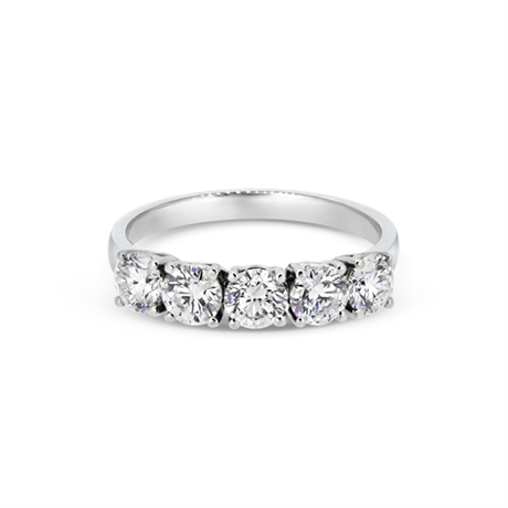 Five Stone Brilliant Cut Claw Set Half Eternity Ring