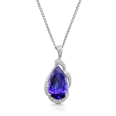 Tanzanite Pear Shape & Diamond Fancy Pendant