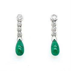 Emerald & Diamond Drop Earrings